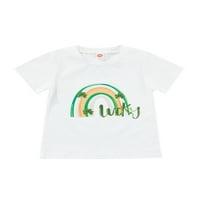 Domingbub Dan Svetog Patrika Unise dječje pamučne majice djetelja DECURWOW PRINT O-izrez Kratki rukav