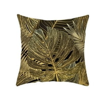 Odrezi za odmor crni jastuk poklopac s bronzinjom cvijeća i lišće kućište
