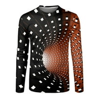 Muška modna casual sportovi apstraktni digitalni tisak okrugli vrat majica s dugim rukavima Top V izrez
