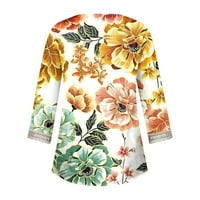Žene V izrez Ležerne prilike ljetne modne cvjetne kravate Dye Sloweo FIT Comfy Bluze za žene