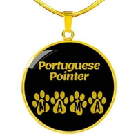 Portugalski pokazivač mama krug ogrlica od nehrđajućeg čelika ili 18K zlato 18-22 Ljubitelj vlasnika