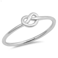 Tvoja boja Infinity Heart Love Crnot Promise Ring. Sterling Silver Band nakit ženske veličine 3