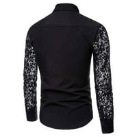 Shpwfbe majice za muškarce s dugim rukavima Majica Men's Majica Revel Full Lace Club Moda Hollow Boja