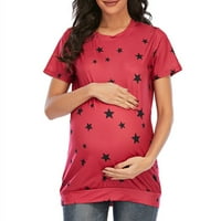 Koaiezne ženske majice majice Klasični vrhovi Majke za tee će biti trudnoća odjeća okrugla vrata kratkih