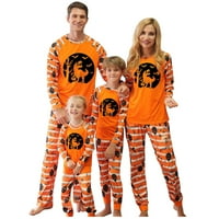 Porodični pidžami Baby Boys Girls Halloween Print Slatka podudaranja Pajamas, salon odijela, podudaranje dugih rukava hlače postavljeno roditeljsko dijete