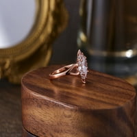 10k bijeli zlatni ovalni moissan klasični zaručnički prsten za žene