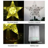Nordic Style Božićna stabla staklena zvezda sa LED laganom baterom napajane FAU Crystal perle Dekor