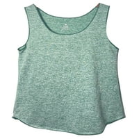 HAITE Women Baggy Plain majica Nepravilni rub Solid Color Workout Top teretana Osnovni vrhovi bez rukava