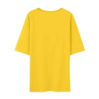 Cleariance Majica Miarhb dame kratki rukav Uskršne jaje Ispis Yellow XL
