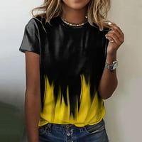 Ženska majica Casual Fashion Restred uzorak kratki rukav Crewneck Thirt Top modne odjeće