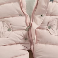 Dojenčad za bebe Dječak Girl Winter Snawit Jumpsit Joper Plish Hoodie Footie Outwear Down kaput jakna + rukavice