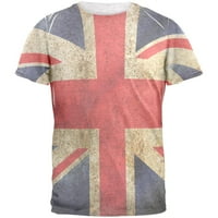 Britanska zastava Union Jack Grunge Muns majica Heather White LG