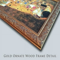 Jezero Albano Gold Ornate Wood Framed Canvas Art by Joseph Wright