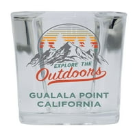 Gualala Point California Istražite na otvorenom Suvenir Square Square Base alkohol Staklo 4-pakovanje