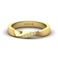 Prirodni dijamantni prsten od čvrstog zlata, žuto zlato dizajnerski prsten, poklon za majke, vjenčani prsten