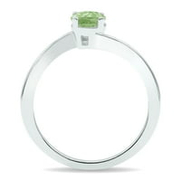 Ženski pasijans zeleni ametist valni prsten u bijelom zlatu od 10k