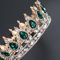 Žene Tiara Vintage Crystal Rhinestone Bridal Crown Bling Crystal Queen Tiara blistavi nakit ukras za vjenčanje za angažman
