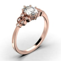 Prekrasan Boho & Hipie 2. Carat ovalni rez vintage izgled dijamantskih moissanitskih prstena za angažman, vjenčani prsten u srebru s 18k ružičastog pozlaštavši poklon za nju, obećavajući prsten