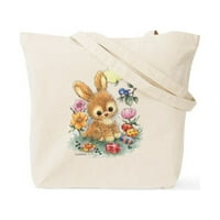 Cafepress - slatki uskršnji zeko sa cvijećem i jajima torba - prirodna platna torba, torba za trbuhu