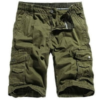 COFEEEMO muške radne odjeće Slim Fit Multi džepni patentni zatvarač ravno teret kratke ležerne na otvorenom sportske hlače bez pojasa
