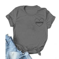 Mama majica Ženska majčina Dan Tee Majica Sjeća za tisak Grafički tee Mama Pismo Ispisano majica Momlife Casual Tee vrhovi