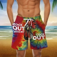 HHEI_K Hlače za muškarce Muška kupaca za plivanje Elastična struka Ljetna plaža Shorts Kupaći kostimi s džepovima Zabavne kratke hlače Hratke za kratke hlače Havajski kratke hlače