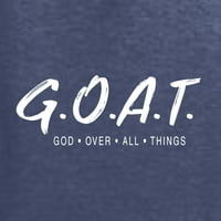 Divlji Bobby, Goat Bog nad svim stvarima Inspirational Christian Unise Graphic Dukserice, Vintage Heather Mornarice, XX-Large