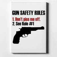Sigurnosna pravila pištolja, ne ljuti me - 8 10 - ukrasna platna zidna umjetnost - bijela ivica - 5 8 Galerija zamotana