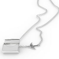 Ogrlica s bloketom sretan cvjetni granični bacač u srebrnom kovertu Neonblond
