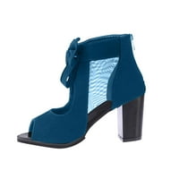 Nove baza sandale čizme Hollow Bow Dame Sandale stražnji patentni zatvarač za ribu, ženske cipele Udobne elegantne cipele