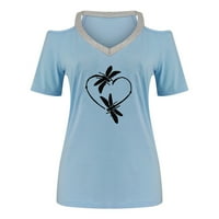 Majice za žene Ljeto V-izrez sa ramena cvjetna sitnica s kratkim rukavima TOP bluza top bluza