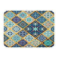 Prekrasan mega patchwork obrazac i portugalske pločice Azulejo Talavera marokanski ukrasi u rombus vratima