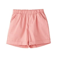Ženski ljetni čvrsti struk obrezane ravno hlače Labave ležerne kratke hlače Pink XXL