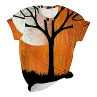 Ženska halloween majica za Halloween Crewneck Bluza s kratkim rukavima padaju labavi fit teas kaledes