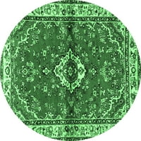 Ahgly Company Zatvorena okrugla Perzijska smaragdna zelena tradicionalnih prostirki, 4 'krug