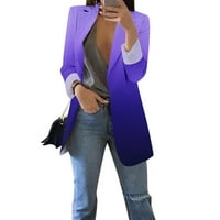 Ležerna jakna za žene Blazer s dugim rukavima Otvorena prednja kardiganska jakna Radna kabla jakna kaput Redovna fit jakna Poslovni sportski kaput