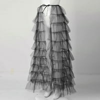 Suknje za žene Trendy Ljetni ženski kolač Visoki struk naborani mjehurići dugi visoki ruffles Party Tulle suknje