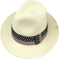 Dabuliu Muškarci Žene Straw Sun Hat Vintage Star Cowboy Hat Zaštita od sunca Široka Brim kantu Kape