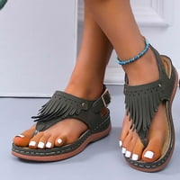 DpitySerensio ženske sandale Ležerne prilike udobne sandale nagib na petu Tassels Dekoracija Sandale