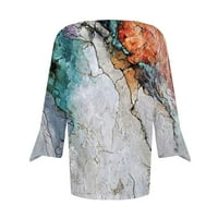 Cleance Trendy Žene vrhovi Žene Labavi majica Polujački bluza V-izrez Casual Fashion Print Rits