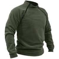 Iopqo dukseve Muške modne čvrste boje vanjska topla i prozračna gornja dukseraDeatshirt džemper zeleni 3xl