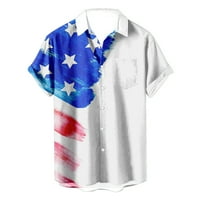USA zastava 4. jula Muška košulja s majicama dolje majice s kratkim rukavima košulja za bluze Nezavisnost Dan zastava bijeli XL