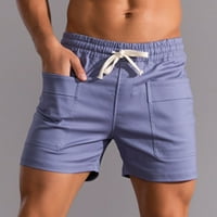 Vivianyo HD hlača za muškarce muškarci Čvrsti povremeni modni pamučni sportovi Elastični usred struka čipke kratke hlače bljeskalice