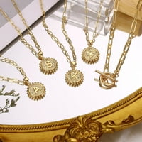 Zlatne oklopljene ogrlice za žene 14K pozlaćene papercrip lanac ogrlica novčića Početne ogrlice od zlatne choker ogrlice za žene nakit pokloni