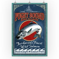 Fairhaven, Washington - Vintage znak King Salmon - umjetničko djelo za novinare