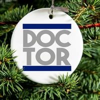 Razlikovanje visećih keramičkih Christmass Tree Ornament sa zlatnim nizom - odličan poklon Present - Doktor Word Art