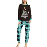 Božićne pidžame za obitelj sa stablom tiskanim top i pletenim hlačama Jammyes Sleep odjeća Podudaranje