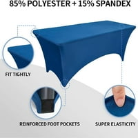Opremljeni stolnjak plava stolna odjeća za stol za pravokutnika za stopala - elastična pokrov za masažu