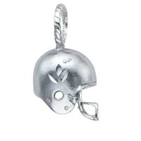 Sterling Silver 18 BO lanac djelomično 3D fudbalska kaciga Privjesak ogrlica