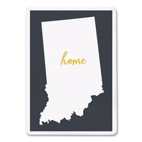 Indiana, kućna država, bijela na sivoj, preša sa fenjerom, premium igrajućih kartica, paluba za karticu s jokerima, USA